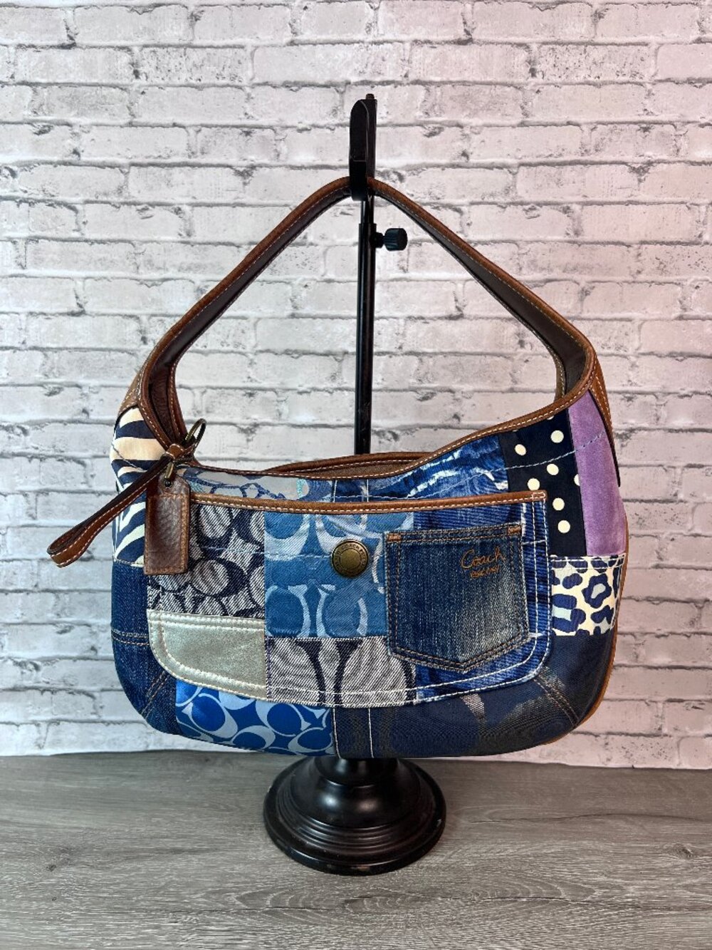 Rare Denim  Coach Ergo Denim Patchwork Hobo Handbag 10808